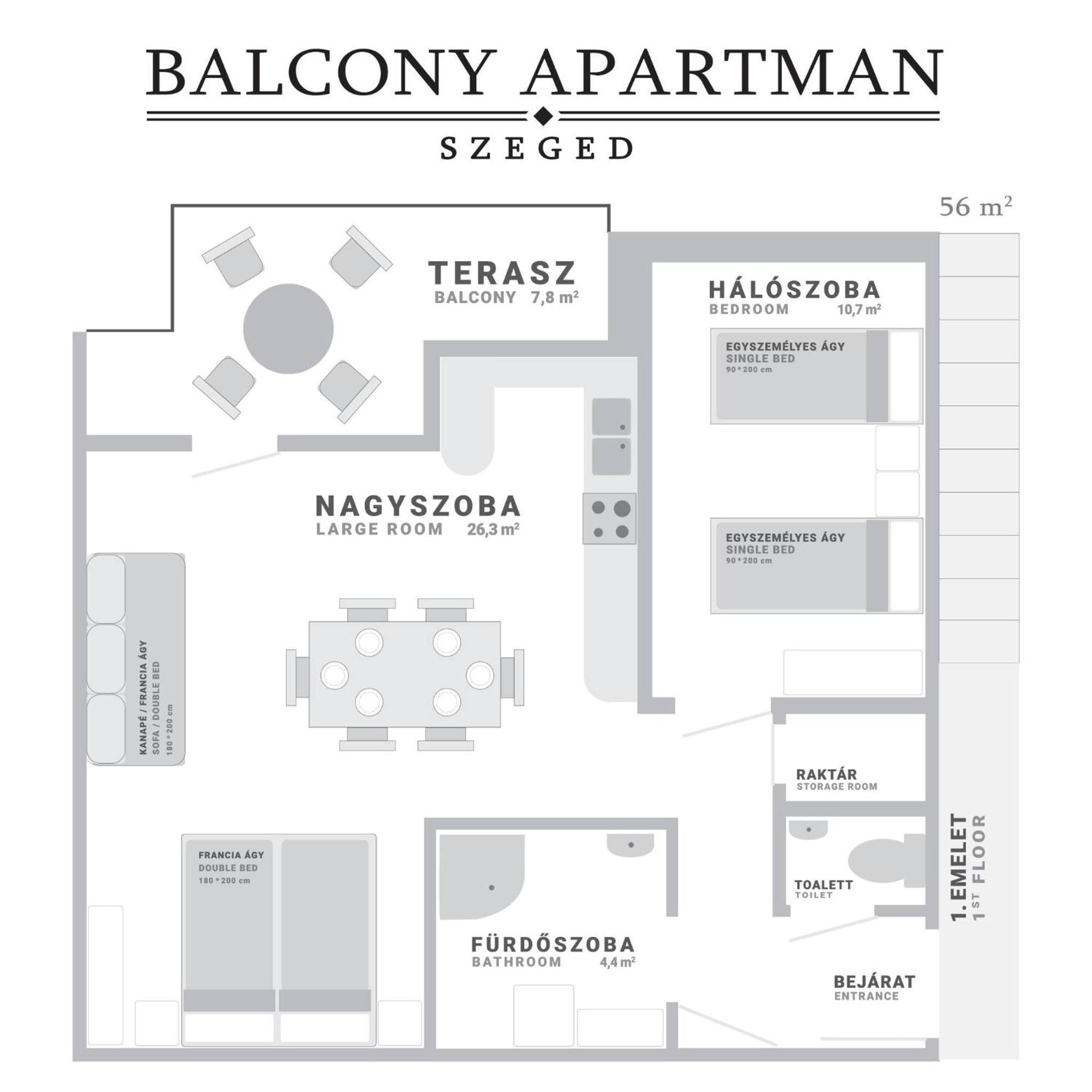 Balcony Apartman Szeged Bagian luar foto
